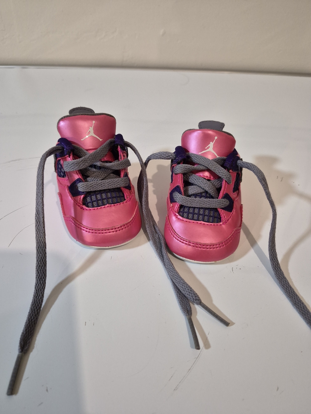 Jordan Baby Pink and Purple Jumpman Sneakers